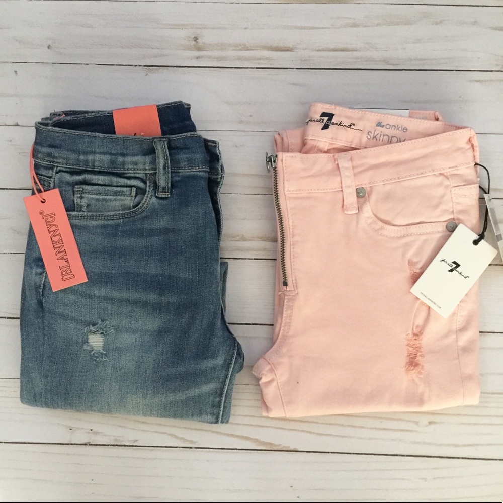 Bundle Two Pairs Girls Designer Skinny Jeans